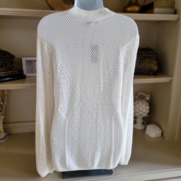 Outlet WHBM Mock Neck Pointelle Pullover Style 570360487- Sz M - Picture 2 of 7